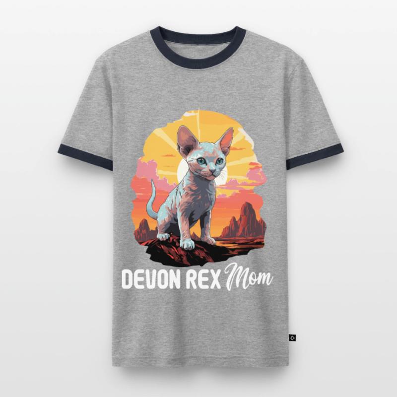 Chaton Devon Rex Chat Devon Rex T-shirt contrasté Homme