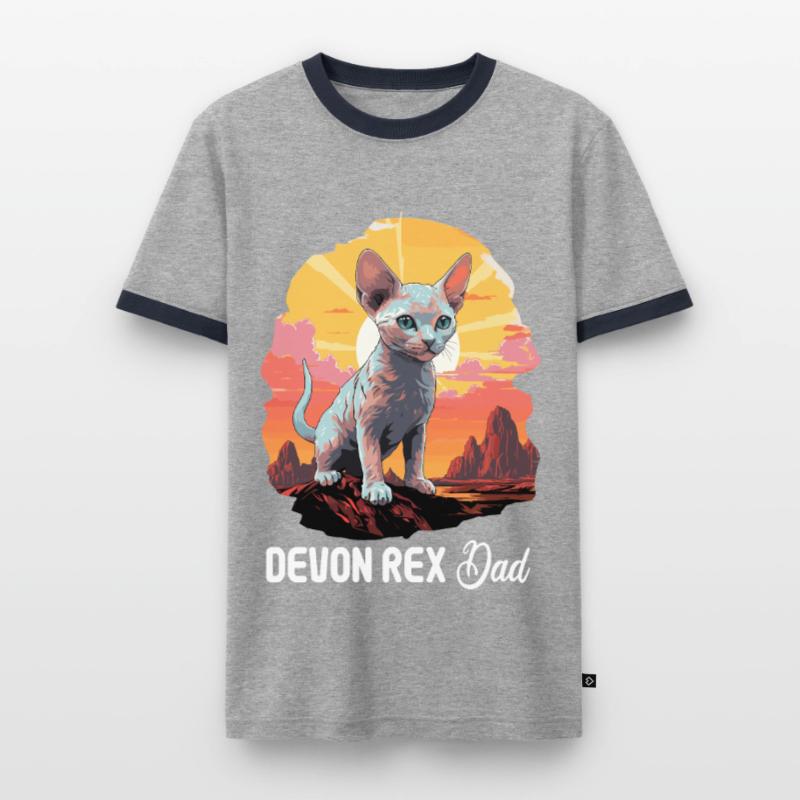 Chaton Devon Rex Chat Devon Rex T-shirt contrasté Homme