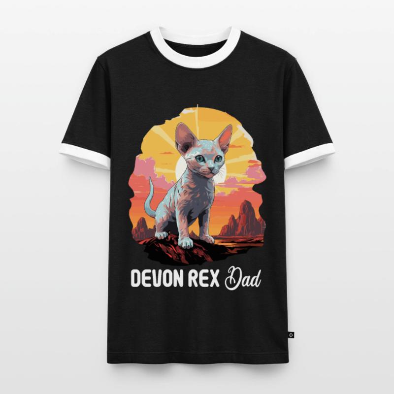 Devon Rex Kätzchen Devon Rex Katze Männer Kontrast-T-Shirt