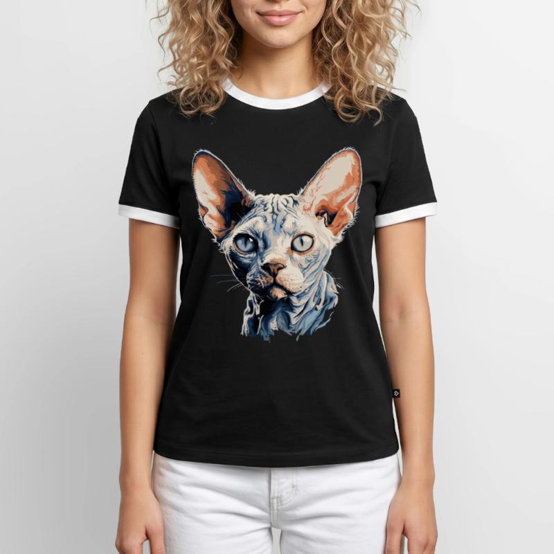 Devon Rex Kätzchen Devon Rex Katze Männer Kontrast-T-Shirt