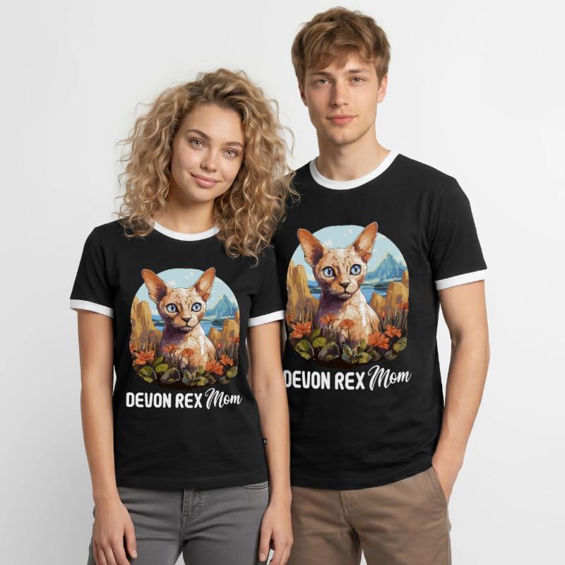 Devon Rex Kitten Devon Rex Cat Men's Ringer Shirt