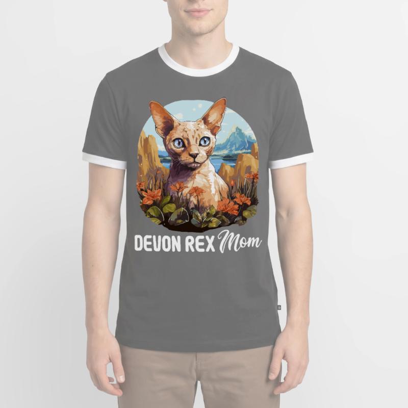 Devon Rex Kätzchen Devon Rex Katze Männer Kontrast-T-Shirt
