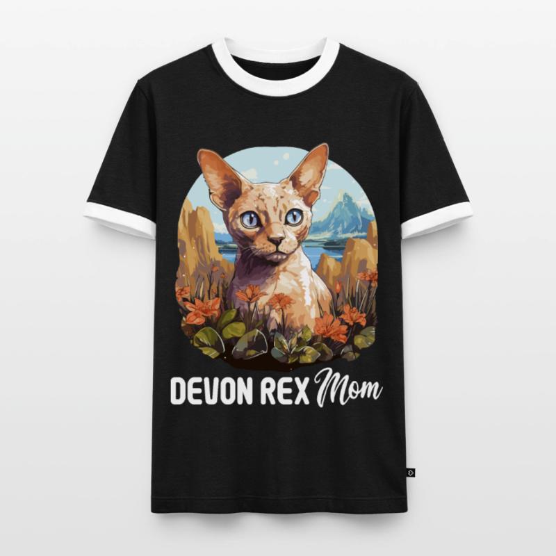 Devon Rex Kätzchen Devon Rex Katze Männer Kontrast-T-Shirt
