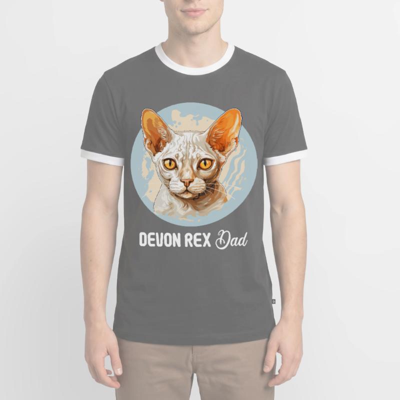Devon Rex Kätzchen Devon Rex Katze Männer Kontrast-T-Shirt