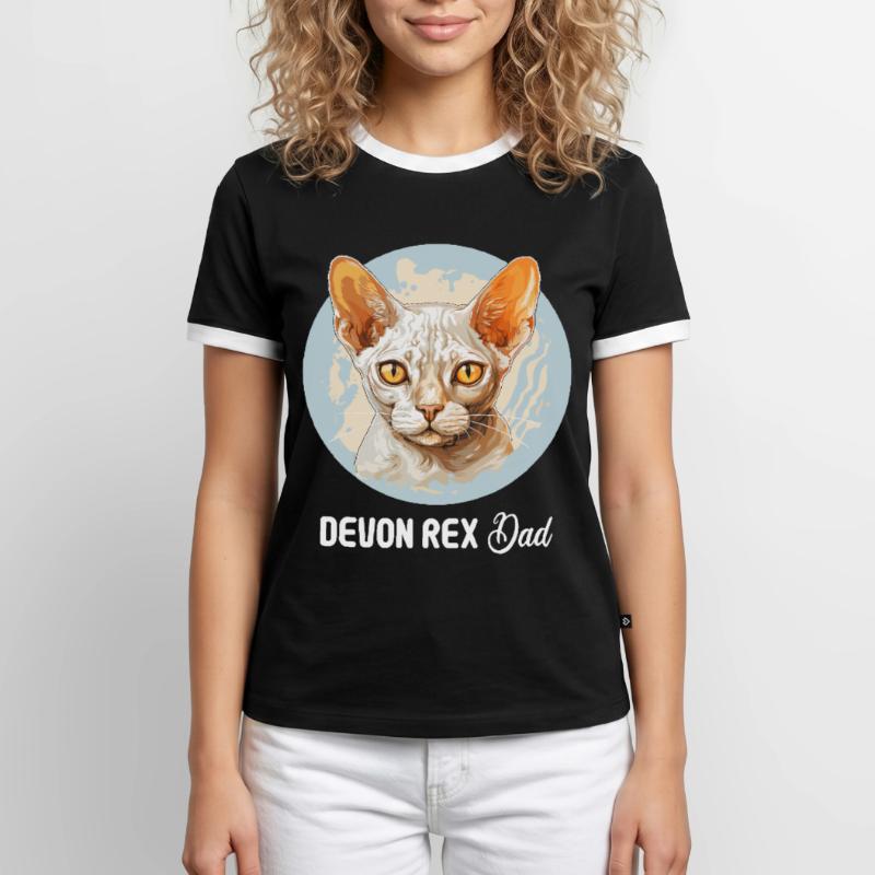 Devon Rex Kätzchen Devon Rex Katze Männer Kontrast-T-Shirt