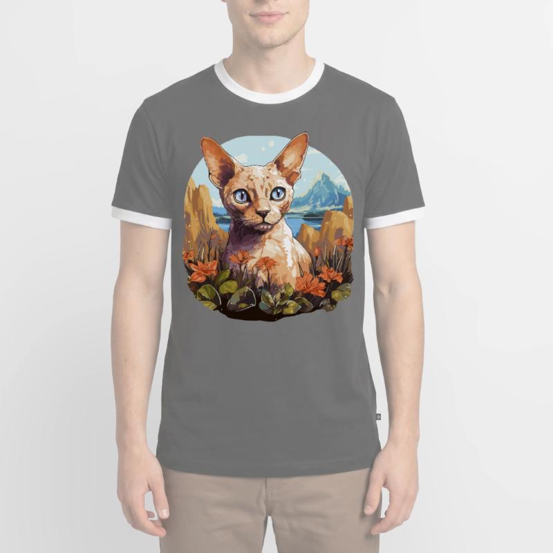 Devon Rex Kitten Devon Rex Cat Men's Ringer Shirt