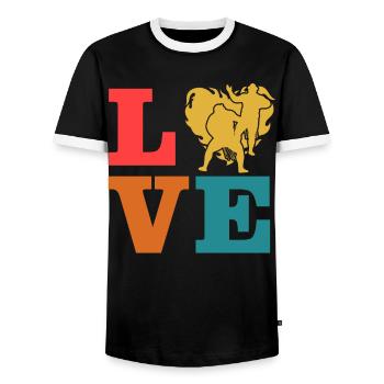 Amour de la lutte - T-shirt contrasté Homme - noir/blanc - Devant - AI Model Female 172 light (172cm) & AI Model Male 178 light (178cm)