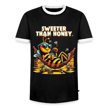 Amoureux des abeilles Apiculteurs Amis de la nature Apiculteurs - T-shirt contrasté Homme - noir/blanc - Devant - AI Model Female 172 light (172cm) & AI Model Male 178 light (178cm)