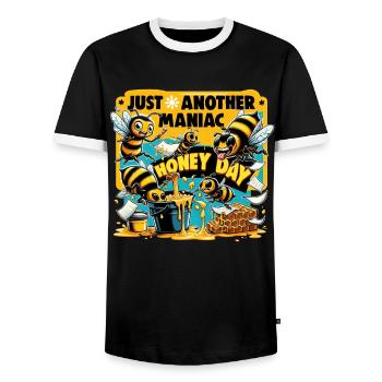Amoureux des abeilles Apiculteurs Amis de la nature Apiculteurs - T-shirt contrasté Homme - noir/blanc - Devant - AI Model Female 172 light (172cm) & AI Model Male 178 light (178cm)