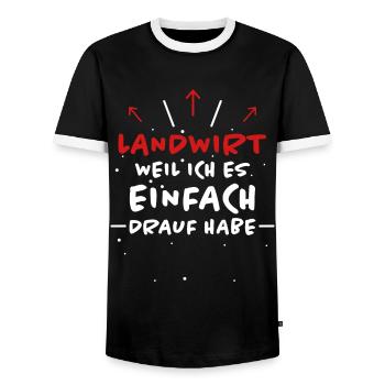 Landwirt Spruch Traktor Lustiges Landwirt Geschenk - Männer Kontrast-T-Shirt - Schwarz/Weiß - Vorne - AI Model Female 172 light (172cm) & AI Model Male 178 light (178cm)
