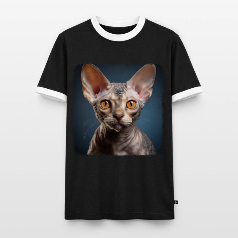 Devon Rex Kätzchen Devon Rex Katze Männer Kontrast-T-Shirt