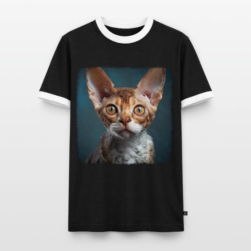 Chaton Devon Rex Chat Devon Rex T-shirt contrasté Homme