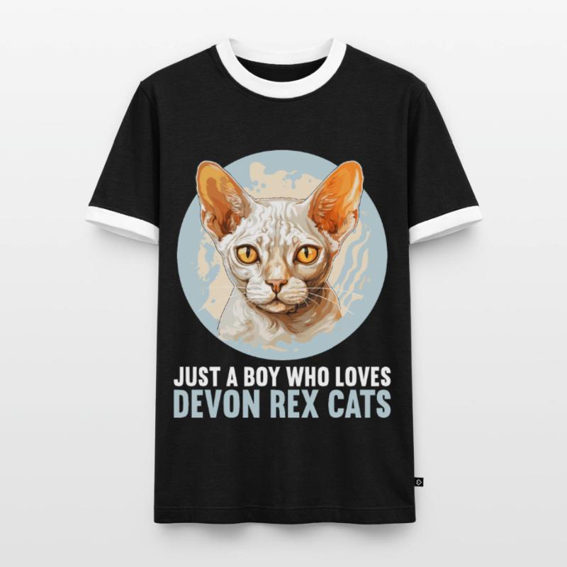 Devon Rex Kätzchen Devon Rex Katze Männer Kontrast-T-Shirt