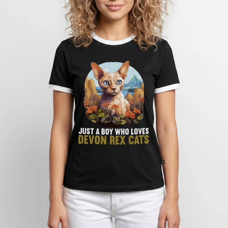 Devon Rex Kitten Devon Rex Cat Men's Ringer Shirt