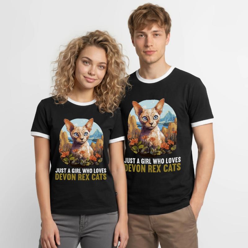 Devon Rex Kitten Devon Rex Cat Men's Ringer Shirt