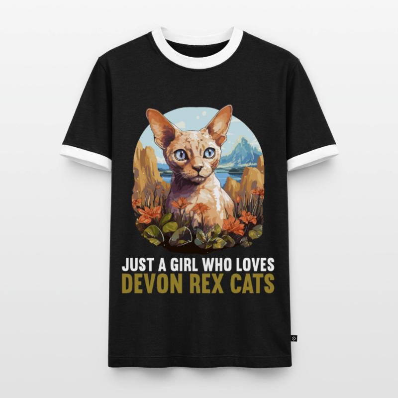 Devon Rex Kitten Devon Rex Cat Men's Ringer Shirt