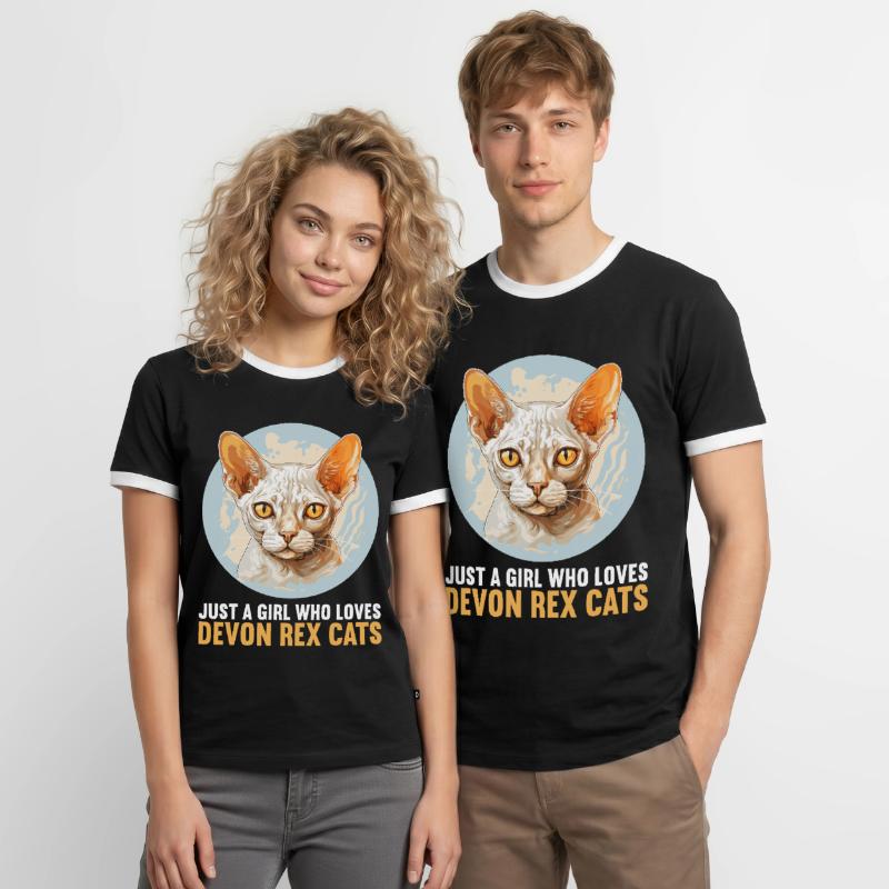 Devon Rex Kitten Devon Rex Cat Men's Ringer Shirt