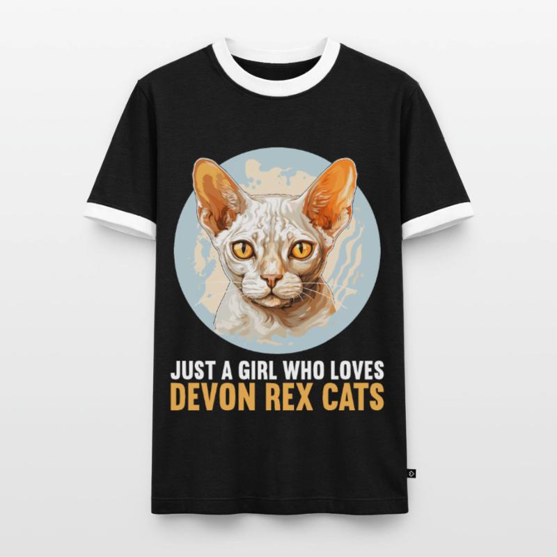 Devon Rex Kätzchen Devon Rex Katze Männer Kontrast-T-Shirt