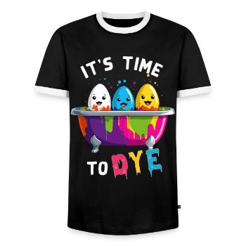 Easter Saying Colors Artist Egg Funny Colorful - Men's Ringer Shirt - black/white - Front - AI Model Female 172 light (172cm) & AI Model Male 178 light (178cm)