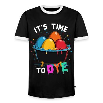 Drôle d’oeuf teinture artiste couleurs pour Pâques - T-shirt contrasté Homme - noir/blanc - Devant - AI Model Female 172 light (172cm) & AI Model Male 178 light (178cm)