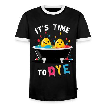 Lustiges Eierfärben Farben Zu Ostern Künstler - Männer Kontrast-T-Shirt - Schwarz/Weiß - Vorne - AI Model Female 172 light (172cm) & AI Model Male 178 light (178cm)