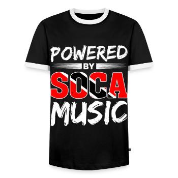 Soca Tanz Trinidad Tobago - Männer Kontrast-T-Shirt - Schwarz/Weiß - Vorne - AI Model Female 172 light (172cm) & AI Model Male 178 light (178cm)