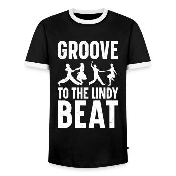 Lindy Hop Tänzer Swing Tanzpaar Swing Dance - Männer Kontrast-T-Shirt - Schwarz/Weiß - Vorne - AI Model Female 172 light (172cm) & AI Model Male 178 light (178cm)