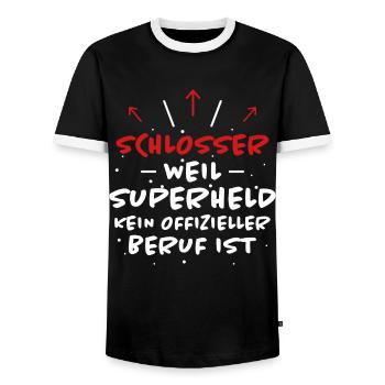 Schlosser Spruch Beruf Lustiges Schlosser Geschenk - Männer Kontrast-T-Shirt - Schwarz/Weiß - Vorne - AI Model Female 172 light (172cm) & AI Model Male 178 light (178cm)