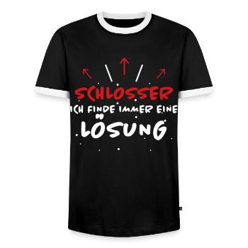 Schlosser Spruch Beruf Lustiges Schlosser Geschenk - Männer Kontrast-T-Shirt - Schwarz/Weiß - Vorne - AI Model Female 172 light (172cm) & AI Model Male 178 light (178cm)