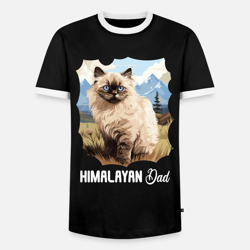 Himalayan Cat Colourpoint Katze - Men's Ringer Shirt - black/white