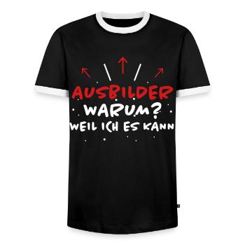 Ausbilder Spruch Beruf Lustiges Ausbilder Geschenk - Männer Kontrast-T-Shirt - Schwarz/Weiß - Vorne - AI Model Female 172 light (172cm) & AI Model Male 178 light (178cm)