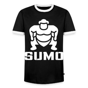 Sumo - Men's Ringer Shirt - black/white - Front - AI Model Female 172 light (172cm) & AI Model Male 178 light (178cm)