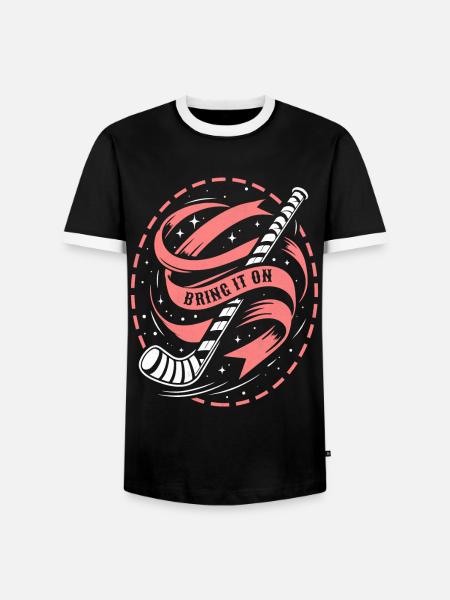 Eishockey Torwart Hockeyschläger - Männer Kontrast-T-Shirt - Schwarz/Weiß