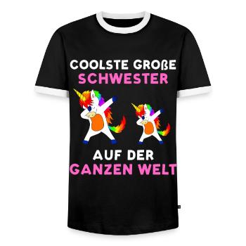 Coolste Große Schwester Auf Der Ganzen Welt - Männer Kontrast-T-Shirt - Schwarz/Weiß - Vorne - AI Model Female 172 light (172cm) & AI Model Male 178 light (178cm)
