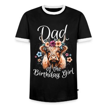 Dad Of The Birthday Girl - Männer Kontrast-T-Shirt - Schwarz/Weiß - Vorne - AI Model Female 172 light (172cm) & AI Model Male 178 light (178cm)