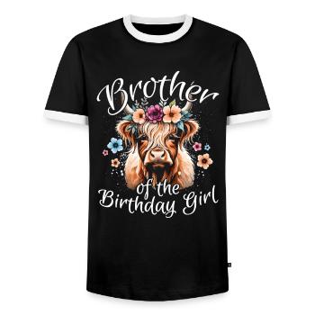 Brother Of The Birthday Girl - Männer Kontrast-T-Shirt - Schwarz/Weiß - Vorne - AI Model Female 172 light (172cm) & AI Model Male 178 light (178cm)