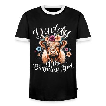 Daddy Of The Birthday Girl - Männer Kontrast-T-Shirt - Schwarz/Weiß - Vorne - AI Model Female 172 light (172cm) & AI Model Male 178 light (178cm)
