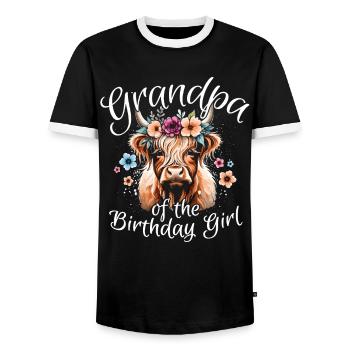 Grandpa Of The Birthday Girl - Männer Kontrast-T-Shirt - Schwarz/Weiß - Vorne - AI Model Female 172 light (172cm) & AI Model Male 178 light (178cm)