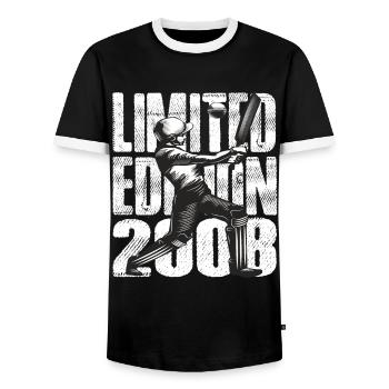 Limited Edition 2008 Limited Edition Cricket - Männer Kontrast-T-Shirt - Schwarz/Weiß - Vorne - AI Model Female 172 light (172cm) & AI Model Male 178 light (178cm)
