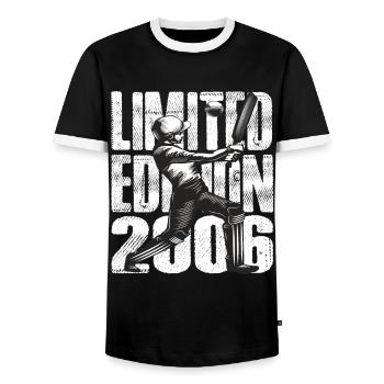 Limited Edition 2006 Limited Edition Cricket - Männer Kontrast-T-Shirt - Schwarz/Weiß - Vorne - AI Model Female 172 light (172cm) & AI Model Male 178 light (178cm)