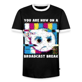 Vous avez maintenant une pause de la diffusion - Pas de signal - T-shirt contrasté Homme - noir/blanc - Devant - AI Model Female 172 light (172cm) & AI Model Male 178 light (178cm)