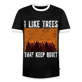 Arbres silencieux Silence humoristique - T-shirt contrasté Homme - noir/blanc - Devant - AI Model Female 172 light (172cm) & AI Model Male 178 light (178cm)