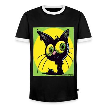 Die coolste und beste Katze - Männer Kontrast-T-Shirt - Schwarz/Weiß - Vorne - AI Model Female 172 light (172cm) & AI Model Male 178 light (178cm)