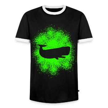 Pottwal Ocean Schützer - Männer Kontrast-T-Shirt - Schwarz/Weiß - Vorne - AI Model Female 172 light (172cm) & AI Model Male 178 light (178cm)