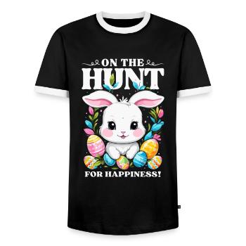 Ostern - Auf der Suche nach dem Glück - Männer Kontrast-T-Shirt - Schwarz/Weiß - Vorne - AI Model Female 172 light (172cm) & AI Model Male 178 light (178cm)