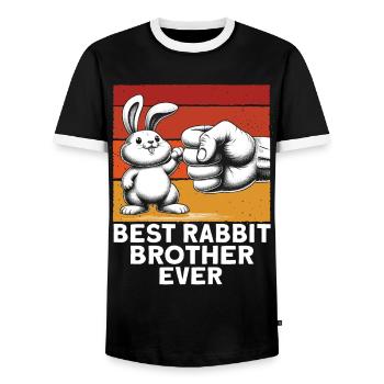Best Bunny Grandpa Ever - Men's Ringer Shirt - black/white - Front - AI Model Female 172 light (172cm) & AI Model Male 178 light (178cm)