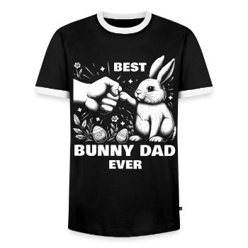 Best Bunny Dad Ever - Männer Kontrast-T-Shirt - Schwarz/Weiß - Vorne - AI Model Female 172 light (172cm) & AI Model Male 178 light (178cm)