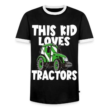 Traktorjunge Junger Bauer Traktorliebhaber - Männer Kontrast-T-Shirt - Schwarz/Weiß - Vorne - AI Model Female 172 light (172cm) & AI Model Male 178 light (178cm)