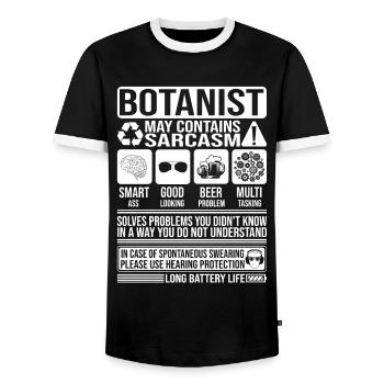 Botanist Sarcasm funny Gift Botanist - Men's Ringer Shirt - black/white - Front - AI Model Female 172 light (172cm) & AI Model Male 178 light (178cm)