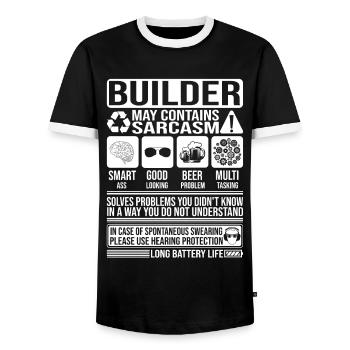Builder Sarcasm funny Gift Builder - Men's Ringer Shirt - black/white - Front - AI Model Female 172 light (172cm) & AI Model Male 178 light (178cm)